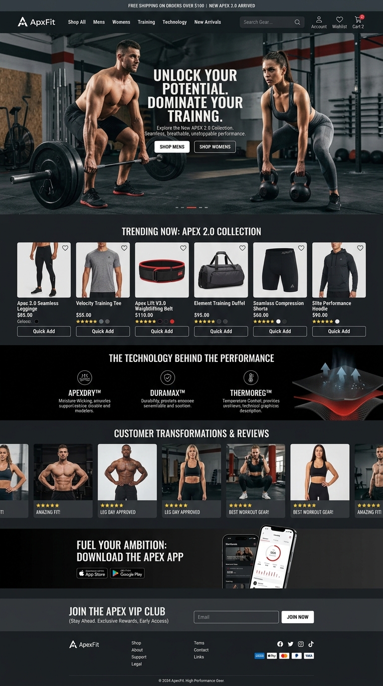 ApexFit Pro - Athletic Gym & Fitness Gear
