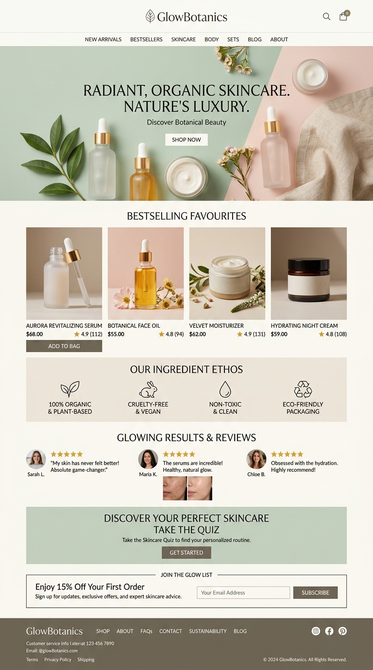 GlowBotanics - Organic Clean Skincare eCommerce
