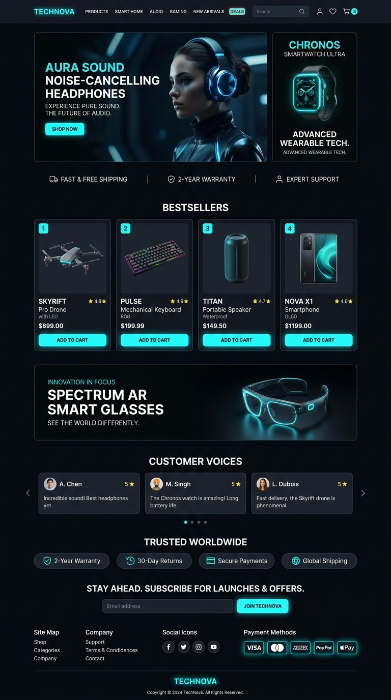 TechNova - Smart Electronics & Audio eCommerce