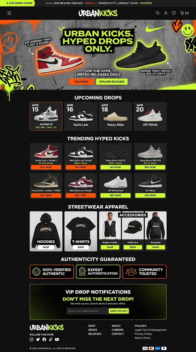 UrbanKicks - Streetwear & Sneaker Drops